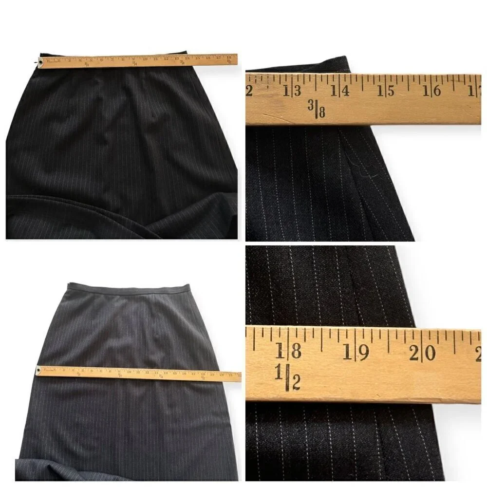 Philosophy‎ di Alberta Ferretti Maxi Pin Stripe Wool Skirt, Size US8